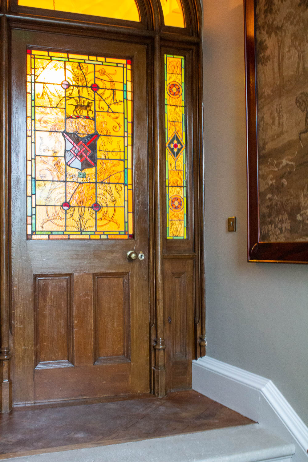Front door with stained glass